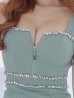 画像10: XSサイズあり【ROBE de FLEURS Glossy/ローブ・ド・フルール グロッシー】バストジッパー/ ビジュー/ ワッフル/ ノースリーブ/ ワンカラー/ タイト/ ミニドレス/ キャバドレス[OF2]