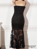 画像9: XSサイズあり【ROBE de FLEURS Glossy/ローブ・ド・フルール グロッシー】マーメイド/ レース/ アシンメトリーフリル/ キャミ/ ロングドレス/ キャバドレスlong[OF2]
