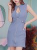 画像27: XSサイズあり【ROBE de FLEURS Glossy/ローブ・ド・フルール グロッシー】ジッパー/ リブニット/ シンプル/ ワンカラー/ ノースリーブ/ タイト/ ミニドレス/ キャバドレス[OF2]