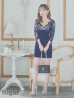 画像7: 【ROBE de FLEURS Glossy/ローブ・ド・フルール グロッシー】レーススリーブ/ 七分袖/ 長袖/ 袖あり/ ビジュー/ ストレッチ/ タイト/ ミニドレス/ キャバドレス[OF2]