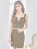 画像6: XSサイズあり【ROBE de FLEURS Glossy/ローブ・ド・フルール グロッシー】ツイード/ 千鳥柄/ ジップ/ チェーン/ フロントロックデザイン/ セットアップ/ タイト/ ミニドレス/ キャバドレス[OF2]