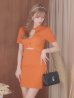画像6: XSサイズあり【ROBE de FLEURS Glossy/ローブ・ド・フルール グロッシー】バストカット/ ウエストカット/ 袖あり/ 半袖/ バックル/ ストレッチ/ タイト/ ミニドレス/ キャバドレス[OF2]
