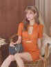 画像10: XSサイズあり【ROBE de FLEURS Glossy/ローブ・ド・フルール グロッシー】バストカット/ ウエストカット/ 袖あり/ 半袖/ バックル/ ストレッチ/ タイト/ ミニドレス/ キャバドレス[OF2]