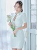画像6: XSサイズあり【ROBE de FLEURS Glossy/ローブ・ド・フルール グロッシー】バストカット/ ウエストカット/ 袖あり/ 半袖/ バックル/ ストレッチ/ タイト/ ミニドレス/ キャバドレス[OF2]