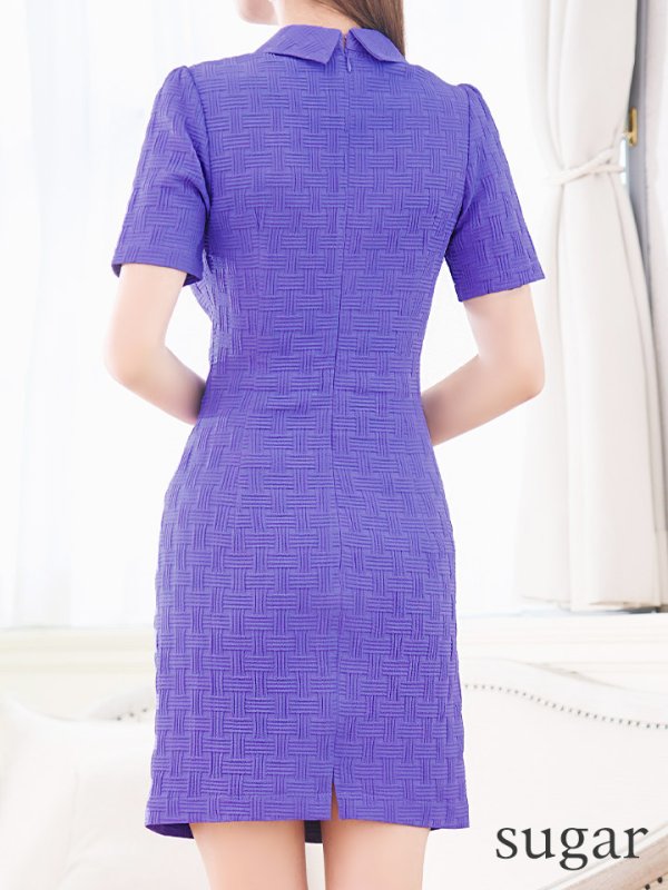 画像34: XSサイズあり【Glossy/グロッシー】バストカット/ ウエストカット/ 袖あり/ 半袖/ バックル/ ストレッチ/ タイト/ ミニドレス/ キャバドレス[OF08]