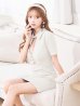 画像2: XSサイズあり【ROBE de FLEURS Glossy/ローブ・ド・フルール グロッシー】バストカット/ ウエストカット/ 袖あり/ 半袖/ バックル/ ストレッチ/ タイト/ ミニドレス/ キャバドレス[OF2] (2)