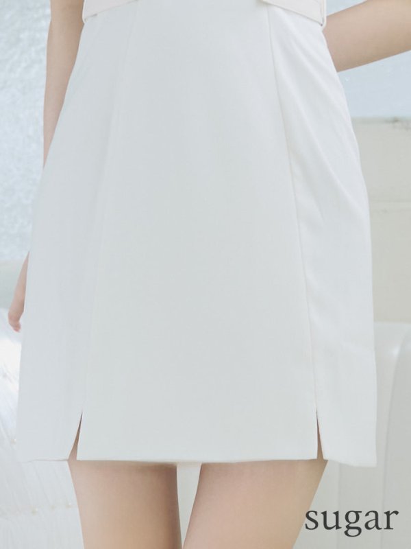 画像23: XSサイズあり【Glossy/グロッシー】襟付き/ レザーベルトデザイン/ ノースリーブ/ シンプル/ ワンカラー/ タイト/ ミニドレス/ キャバドレス[OF08]