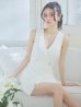 画像10: XSサイズあり【ROBE de FLEURS Glossy/ローブ・ド・フルール グロッシー】襟付き/ レザーベルトデザイン/ ノースリーブ/ シンプル/ ワンカラー/ タイト/ ミニドレス/ キャバドレス[OF2]