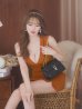 画像37: XSサイズあり【ROBE de FLEURS Glossy/ローブ・ド・フルール グロッシー】襟付き/ レザーベルトデザイン/ ノースリーブ/ シンプル/ ワンカラー/ タイト/ ミニドレス/ キャバドレス[OF2]