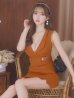 画像38: XSサイズあり【ROBE de FLEURS Glossy/ローブ・ド・フルール グロッシー】襟付き/ レザーベルトデザイン/ ノースリーブ/ シンプル/ ワンカラー/ タイト/ ミニドレス/ キャバドレス[OF2]