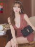 画像24: XSサイズあり【ROBE de FLEURS Glossy/ローブ・ド・フルール グロッシー】襟付き/ レザーベルトデザイン/ ノースリーブ/ シンプル/ ワンカラー/ タイト/ ミニドレス/ キャバドレス[OF2]