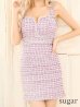 画像8: XSサイズあり【ROBE de FLEURS Glossy/ローブ・ド・フルール グロッシー】バストジッパー/ ツイード/ ビジュー/ ノースリーブ/ ストレッチ/ タイト/ ミニドレス/ キャバドレス[OF2]
