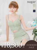 【サマーセール開催中！! 】XSサイズあり【Glossy/グロッシー】ベルトデザイン/ サイドプリーツ/ ノースリーブ/ フレア/ セットアップ/ ミニドレス/ キャバドレス[OF08]
