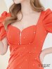 画像33: XSサイズあり【ROBE de FLEURS Glossy/ローブ・ド・フルール グロッシー】フロントジップ/ パフスリーブ/ ストレッチ/ 無地/ ワンカラー/ タイト/ ミニドレス/ キャバドレス[OF2]