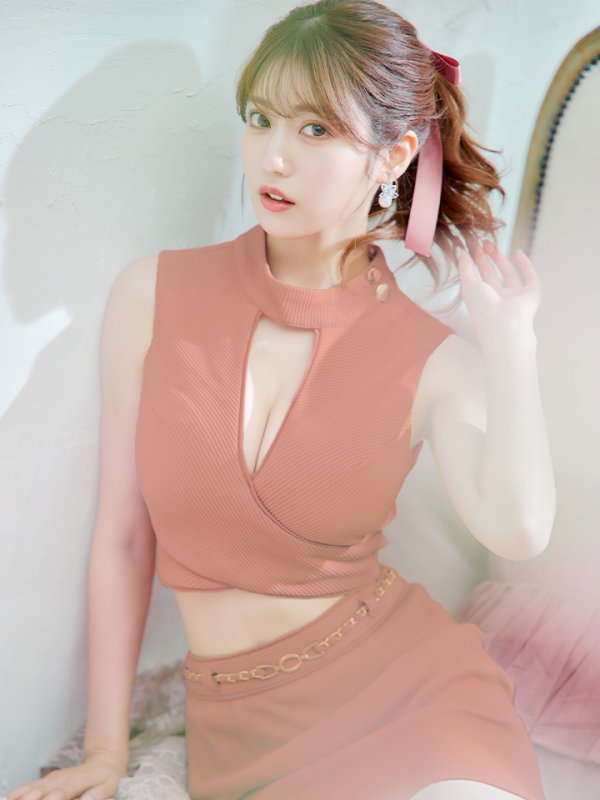 画像7: XSサイズあり【Glossy/グロッシー】シンプル/ バストカット/ リブニット/ ノースリーブ/ ワンカラー/ タイト/ セットアップ/ ミニドレス/ キャバドレス[OF08]