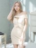 画像3: XSサイズあり【ROBE de FLEURS Glossy/ローブ・ド・フルール グロッシー】オフショル/ バストカット/ タイト/ セットアップ/ ミニドレス/ キャバドレス[OF2]