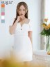 画像43: XSサイズあり【ROBE de FLEURS Glossy/ローブ・ド・フルール グロッシー】バストジッパー/ ビジュー/ ワッフル/ ストレッチ/ 半袖/ 袖あり/ ワンカラー/ タイト/ ミニドレス/ キャバドレス[OF2]