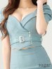 画像10: XSサイズあり【ROBE de FLEURS Glossy/ローブ・ド・フルール グロッシー】レザーベルト/ パフスリーブ/ トラベル/ タイト/ セットアップ/ ミニドレス/ キャバドレス[OF2]