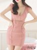 画像14: XSサイズあり【ROBE de FLEURS Glossy/ローブ・ド・フルール グロッシー】ウエストカット/ ベルトデザイン/ シンプル/ タイト/ ミニドレス/ キャバドレス[OF2]