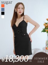 【サマーセール開催中！! 】XSサイズあり【Glossy/グロッシー】ベルトデザイン/ ハートカット/ スマート/ キャミ/ タイト/ ミニドレス/ キャバドレス[OF08]