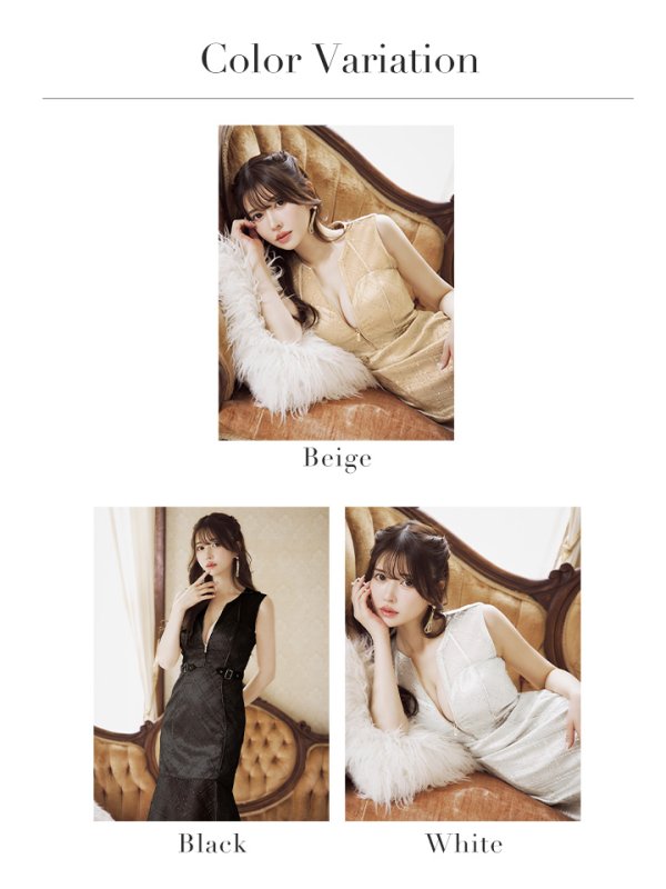 画像27: Lサイズあり【Glossy/グロッシー】ノースリーブ/ バストカット/ シアー/ ロング/ キャバドレスlong[OF08]