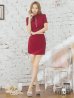 画像15: XSサイズあり【ROBE de FLEURS Glossy/ローブ・ド・フルール グロッシー】フロントジッパー/ セットアップ/ 袖あり/ 半袖/ シンプル/ ワンカラー/ ストレッチ/ タイト/ ミニドレス/ キャバドレス[OF2]