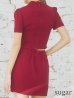 画像17: XSサイズあり【ROBE de FLEURS Glossy/ローブ・ド・フルール グロッシー】フロントジッパー/ セットアップ/ 袖あり/ 半袖/ シンプル/ ワンカラー/ ストレッチ/ タイト/ ミニドレス/ キャバドレス[OF2]