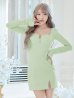 画像32: Lサイズあり【ROBE de FLEURS Glossy/ローブ・ド・フルール グロッシー】フロントジップ/ ロングスリーブ/ 袖あり/ ワッフル/ ワンカラー/ ストレッチ/ タイト/ ミニドレス/ キャバドレス[OF2]