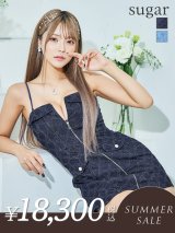 【サマーセール開催中！! 】XSサイズあり【Glossy/グロッシー】センタージップ/ デニム/ セットアップ/ キャミソール/ タイト/ ミニドレス/ キャバドレス[OF08]