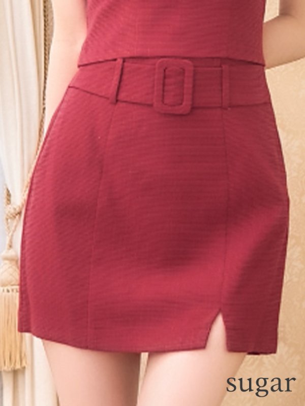 画像42: XSサイズあり【Glossy/グロッシー】バストカット/ ジッパーデザイン/ ワンカラー/ ラメ/ セットアップ/ タイト/ ミニドレス/ キャバドレス[OF08]