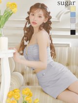 XSサイズあり【ROBE de FLEURS Glossy/ローブ・ド・フルール グロッシー】シャーリング/ バストジップ/ ナイロン/ セットアップ/ ミニドレス/ キャバドレス[OF2]