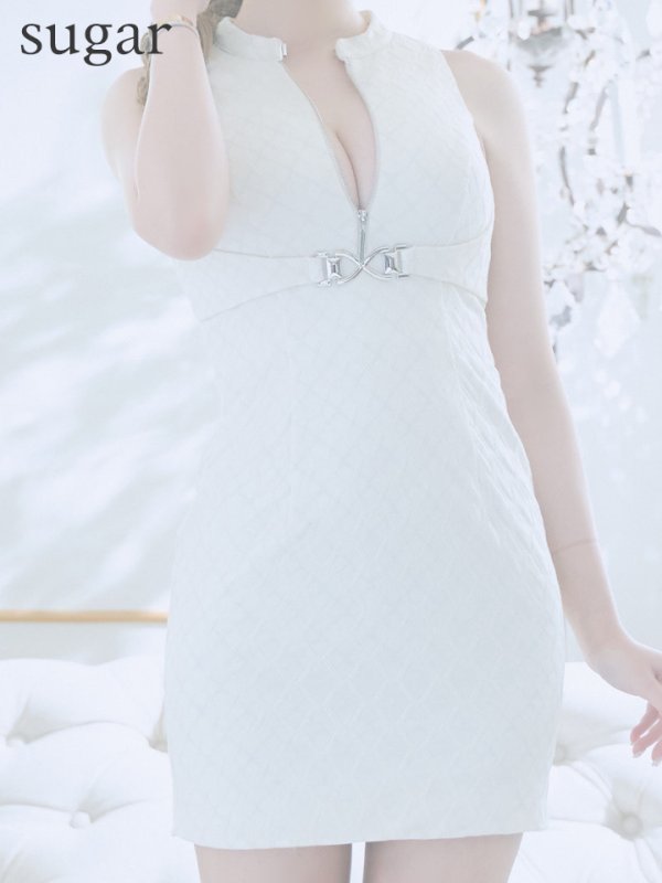 画像15: XSサイズあり【Glossy/グロッシー】シルバーバックル/ バストジッパー/ ノースリーブ/ タイト/ ミニドレス/ キャバドレス[OF08]