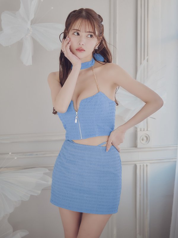 ブルー:モデル:ゆめ 身長:160cm 着用サイズ:Sサイズ