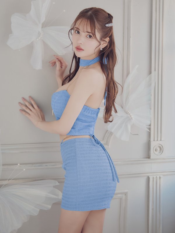 ブルー:モデル:ゆめ 身長:160cm 着用サイズ:Sサイズ