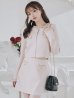 画像13: Lサイズあり【ROBE de FLEURS Glossy/ローブ・ド・フルール グロッシー】ロングスリーブ/ ツイード/ ジャケット/ セットアップ/ フレア/ ミニドレス/ キャバドレス[OF2]