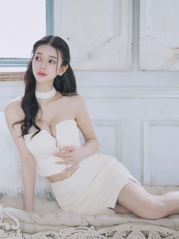 画像5: XSサイズあり【Glossy/グロッシー】バストジップ/ ストレッチニット/ シンプル/ セットアップ/ ミニドレス/ キャバドレス[OF08]