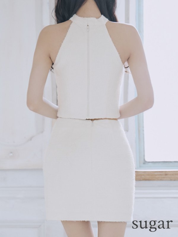 画像9: XSサイズあり【Glossy/グロッシー】バストジップ/ ストレッチニット/ シンプル/ セットアップ/ ミニドレス/ キャバドレス[OF08]