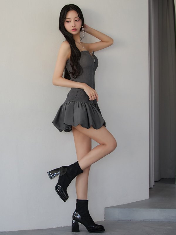 グレー モデル：まおちゃる　身長：158cm　着用サイズ：Sサイズ