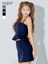 XSサイズあり【ROBE de FLEURS Glossy/ローブ・ド・フルール グロッシー】センタージップ/ ペプラム/ セットアップ/ ミニドレス/ キャバドレス[OF2]【一部予約商品/7月下旬発送予定】