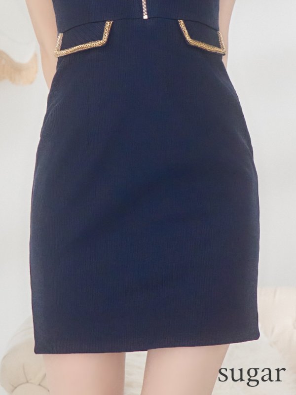 画像14: XSサイズあり【Glossy/グロッシー】フロントジッパー/ ラメニット/ ノースリーブ/ ストレッチ/ タイト/ ミニドレス/ キャバドレス[OF08]