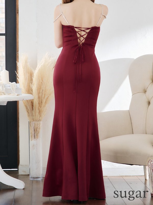 画像20: Lサイズあり【Glossy/グロッシー】ラグジュアリーストラップ/ サイドスリット/ ロングドレス/ キャバドレスlong[OF08]