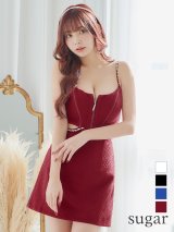 XSサイズあり【ROBE de FLEURS Glossy/ローブ・ド・フルール グロッシー】ビジュー/ ウエストカット/ ストレッチ/ 無地/ ワンカラー/ ペチコート付き/ タイト/ ミニドレス/ キャバドレス[OF2]