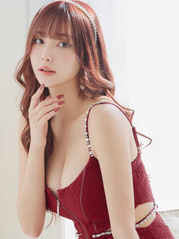 画像17: XSサイズあり【Glossy/グロッシー】ビジュー/ ウエストカット/ ストレッチ/ 無地/ ワンカラー/ ペチコート付き/ タイト/ ミニドレス/ キャバドレス[OF08]