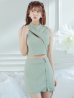 画像18: XSサイズあり【ROBE de FLEURS Glossy/ローブ・ド・フルール グロッシー】セットアップ/ マルチファスナー/ ハイネック/ ノースリーブ/ フロントジップ/ タイト/ ミニドレス/ キャバドレス[OF2]
