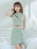 画像20: XSサイズあり【ROBE de FLEURS Glossy/ローブ・ド・フルール グロッシー】セットアップ/ マルチファスナー/ ハイネック/ ノースリーブ/ フロントジップ/ タイト/ ミニドレス/ キャバドレス[OF2]