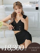 【サマーセール開催中！! 】XSサイズあり【Glossy/グロッシー】襟付き/ マニッシュダブルボタン/ トラベル/ タイト/ セットアップ/ ミニドレス/ キャバドレス[OF08]