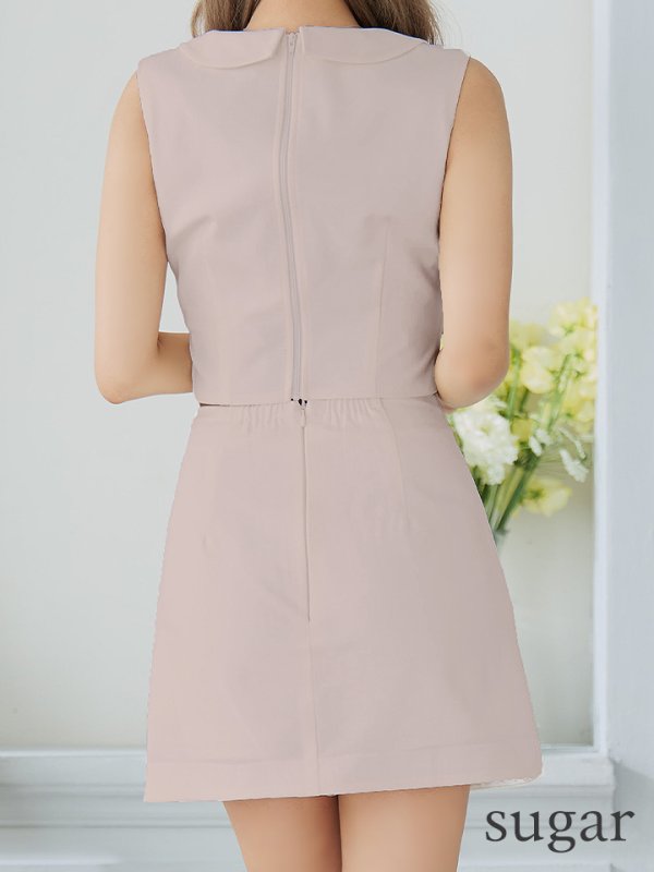 画像10: XSサイズあり【Glossy/グロッシー】襟付き/ マニッシュダブルボタン/ トラベル/ タイト/ セットアップ/ ミニドレス/ キャバドレス[OF08]