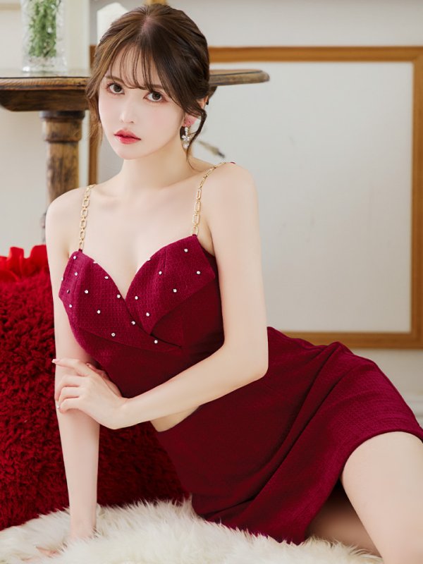 画像20: XSサイズあり【Glossy/グロッシー】バストビジュー/ ニット/ キャミソール/ セットアップ/ ミニドレス/ キャバドレス[OF08]