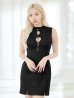 画像3: XSサイズあり【ROBE de FLEURS Glossy/ローブ・ド・フルール グロッシー】フロントジップ/ バストボタン/ リブニット/ タイト/ ミニドレス/ キャバドレス[OF2]