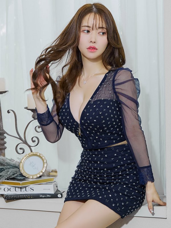 ネイビー モデル:ゆめ 身長:160cm 着用サイズ:Sサイズ